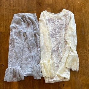 2 Boutique Lace Tops - Toddler Girls Size 3/4 (no size on tag)